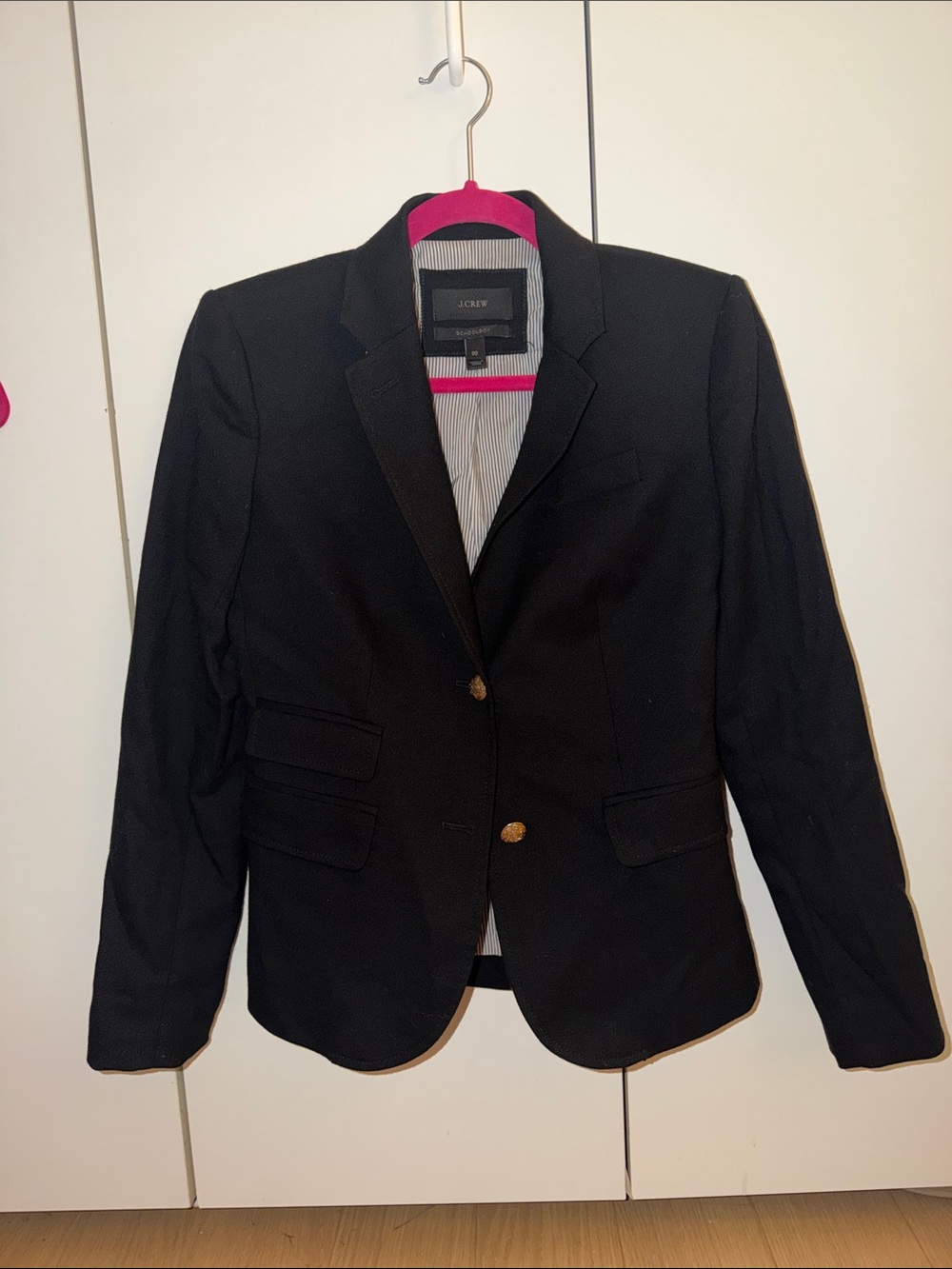 J. Crew Black Tailored Women's Blazer with Gold Buttons